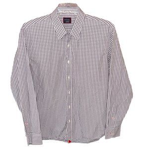 Men's UNTUCKit Grey/Brown/Cream Plaid Button Down Dress Shirt 100% Cotton‎ SZ XL